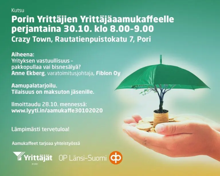 Yrityksen vastuullisuus aamukaffe